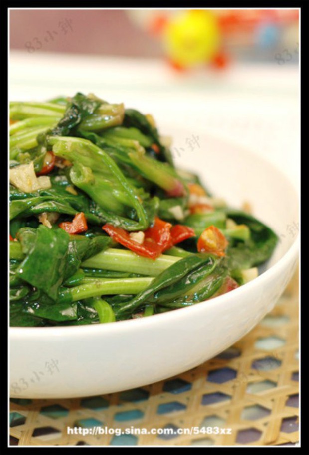 鱼香菠菜的做法