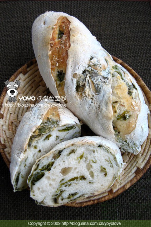 芹菜叶面包的做法
