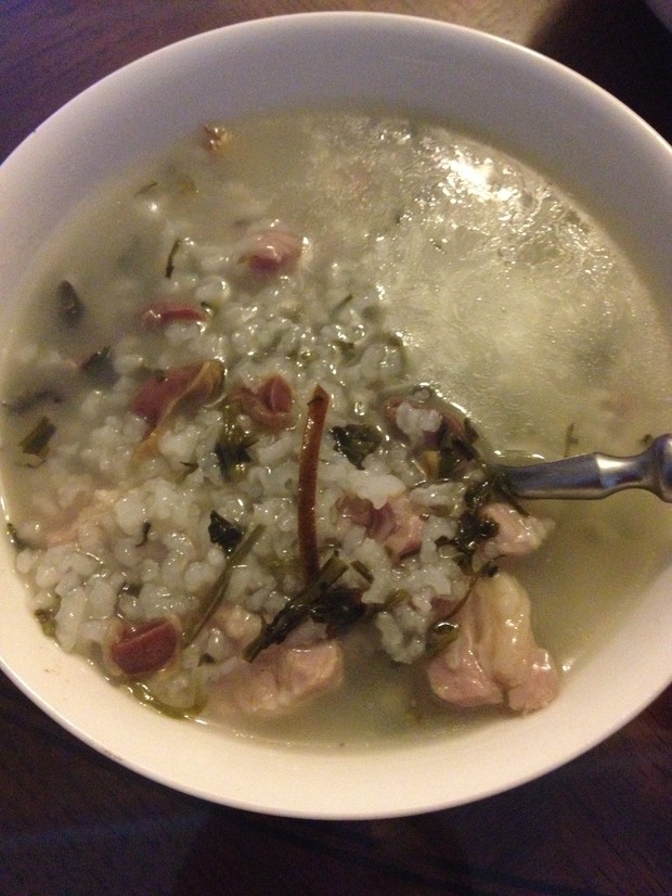 陈肾菜干陈皮咸猪骨粥的做法