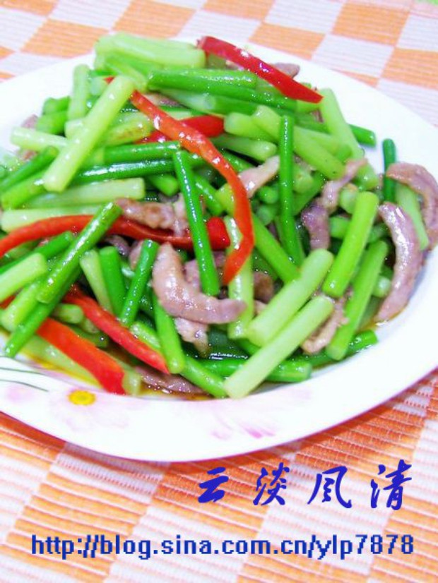 肉丝蒜苗的做法