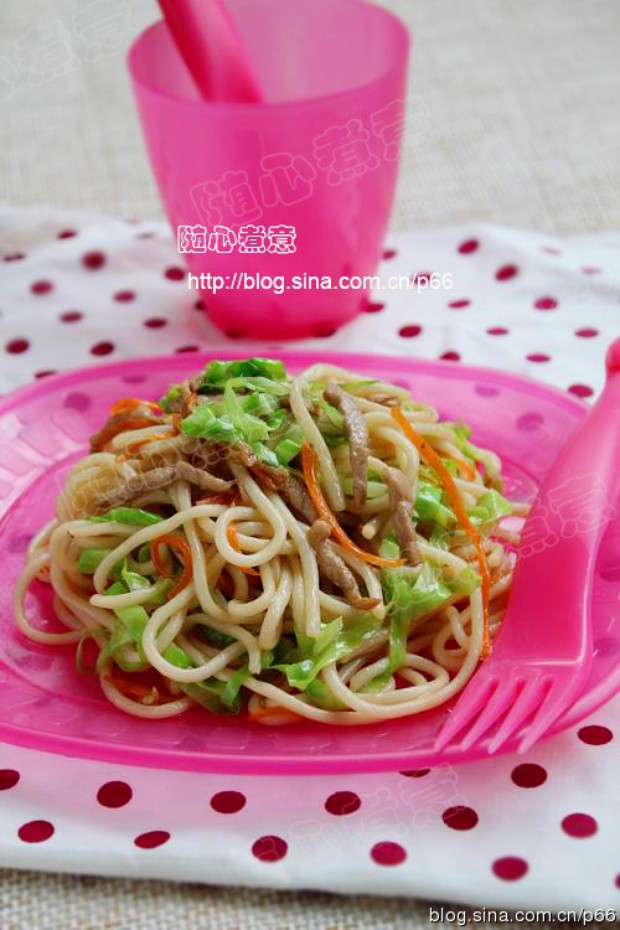 肉丝小炒面的做法