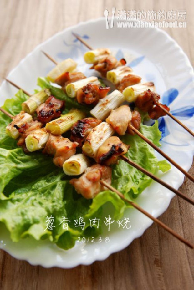 日式葱香鸡肉串烧的做法