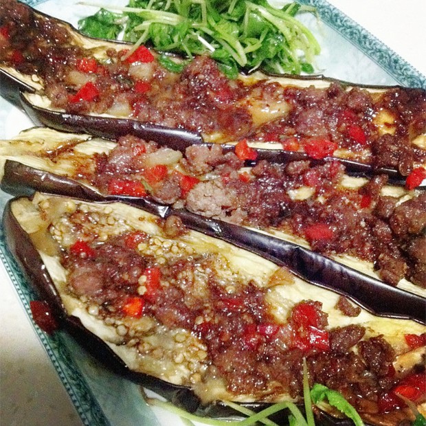 鱼香肉末烤茄子的做法