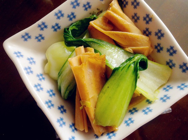 蒜香豆筋炒油菜的做法