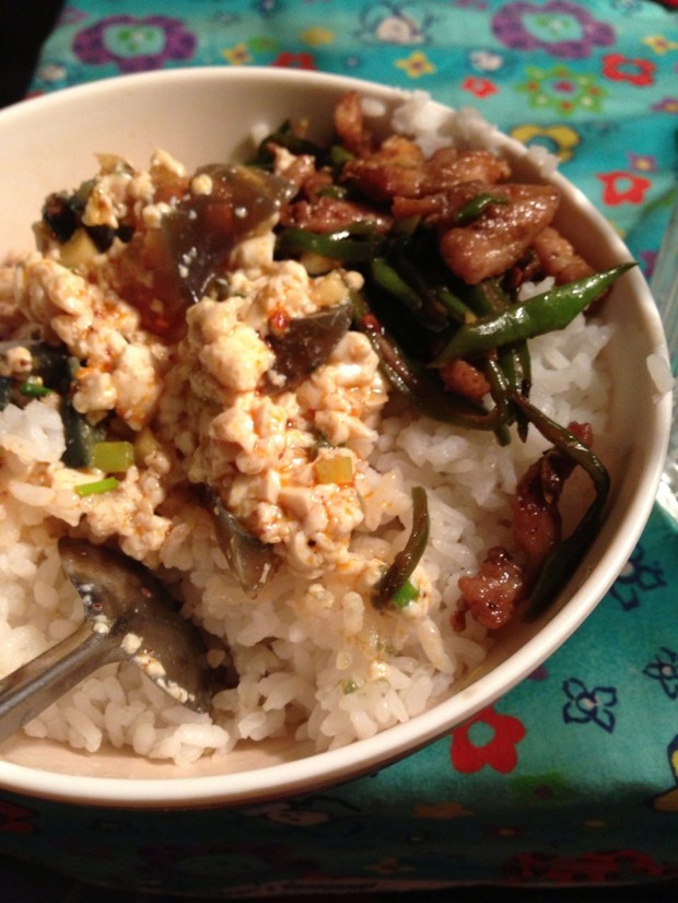 扁豆肉丝饭的做法