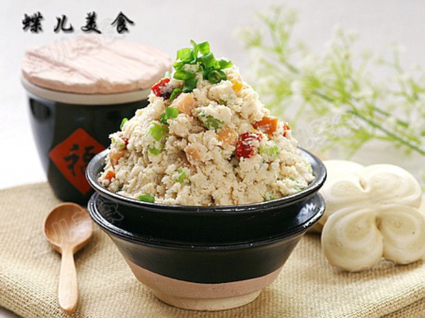 青椒玉米肠炒豆渣的做法