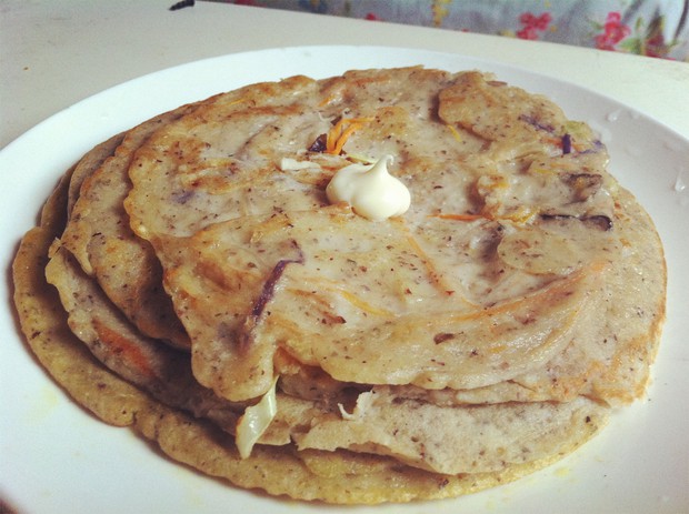 减肥圣品豆渣牛奶蔬菜饼的做法