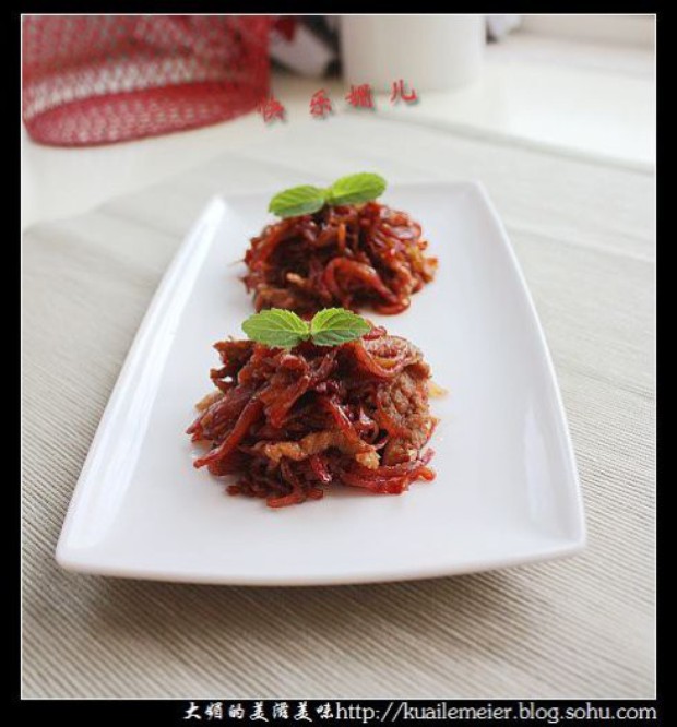 紫菜头炒肉丝的做法