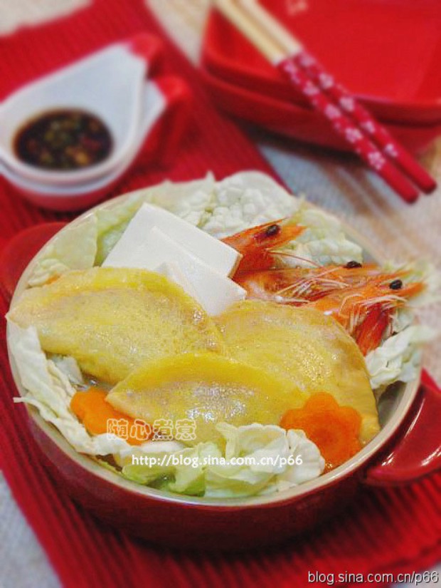 黄金蛋饺火锅的做法