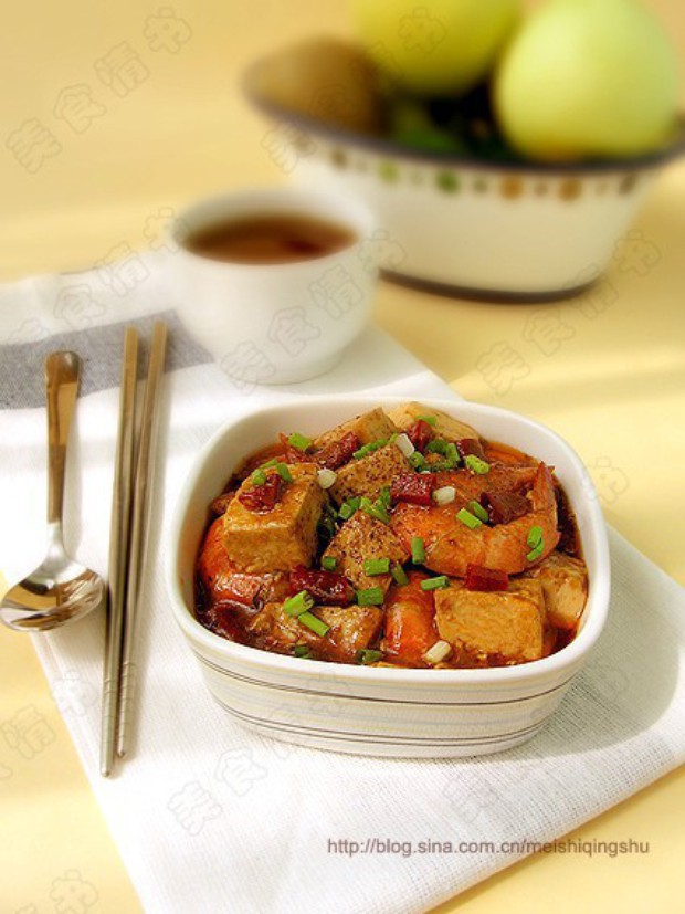 麻婆豆腐虾的做法