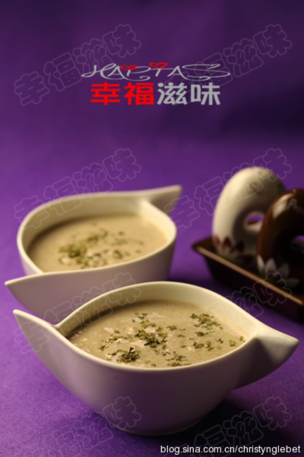 香草杏鲍菇版奶油蘑菇浓汤的做法