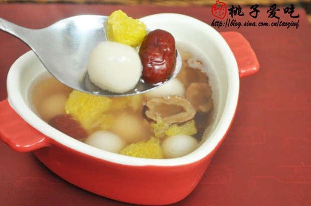 洛神花汤红枣橙味元子汤圆的做法