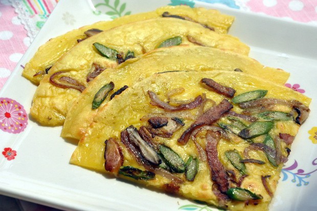 黑椒芦笋培根饼的做法