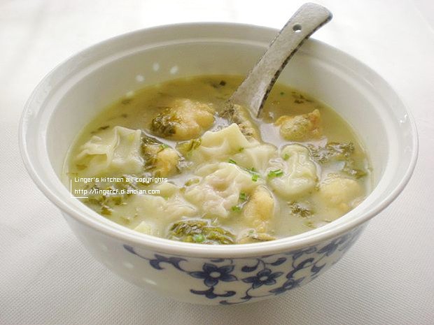 雪菜黄鱼小馄饨的做法