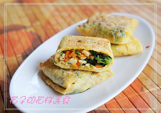 香煎荠菜卷的做法