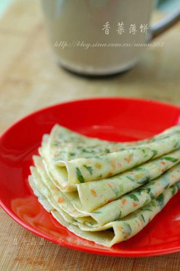 香菜薄饼的做法