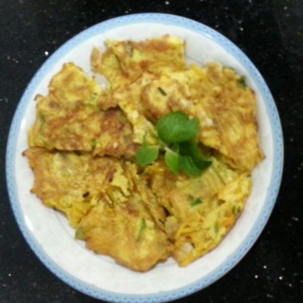 香煎南瓜瘦肉鸡蛋饼的做法