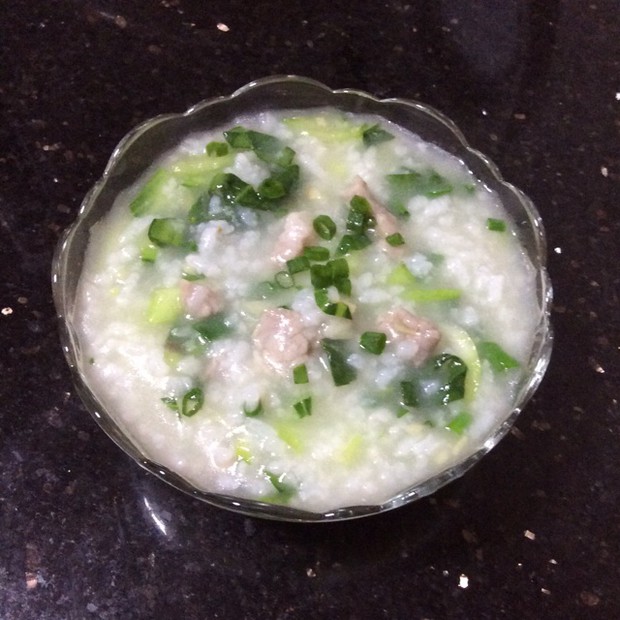 青菜瘦肉粥的做法