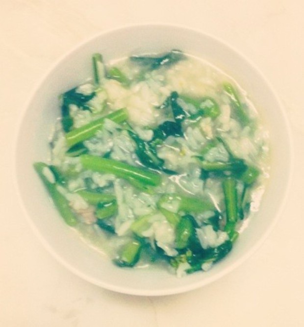 油菜瘦肉粥的做法