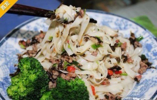 榄菜肉末拌面的做法