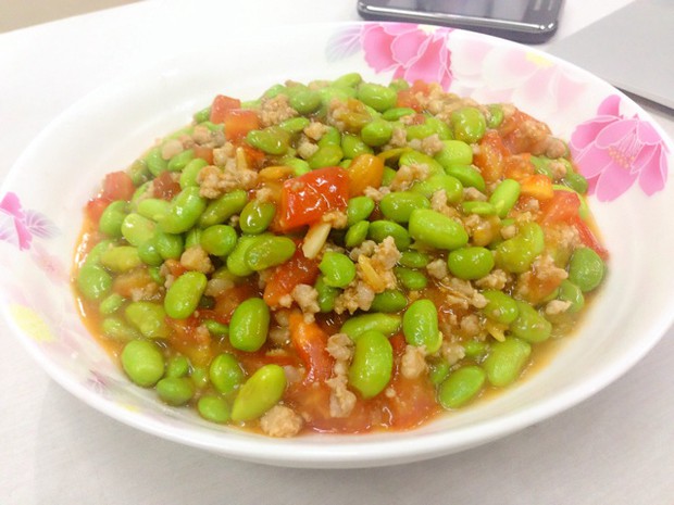 肉沫青豆的做法