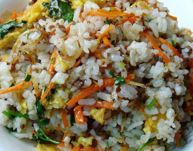 海蜒肉沫蛋炒饭的做法