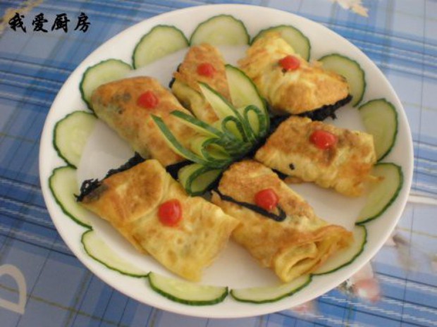 鸡蛋紫菜卷的做法