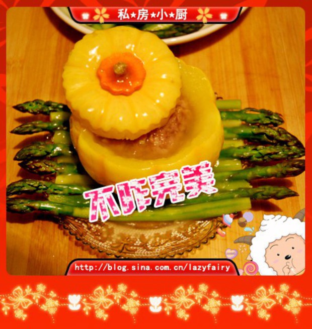 金瓜盅狮子头的做法
