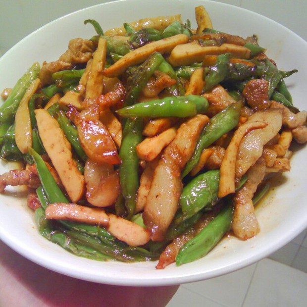 尖椒香干炒肉丝的做法