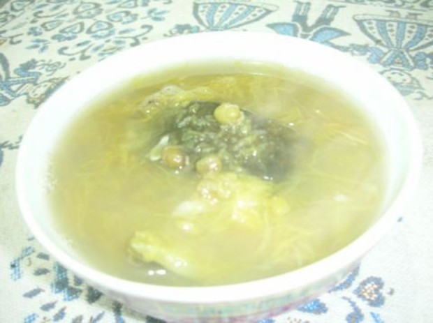 白菜绿豆饮的做法