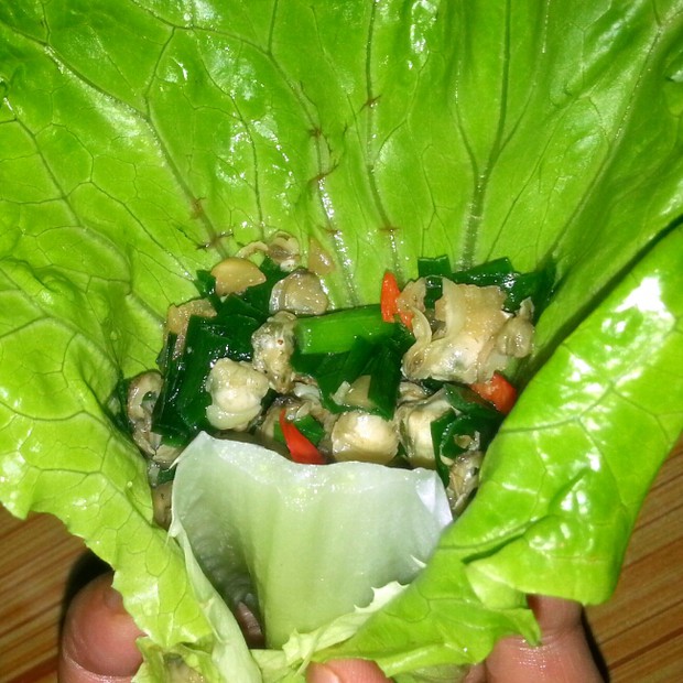 蚬肉生菜包的做法