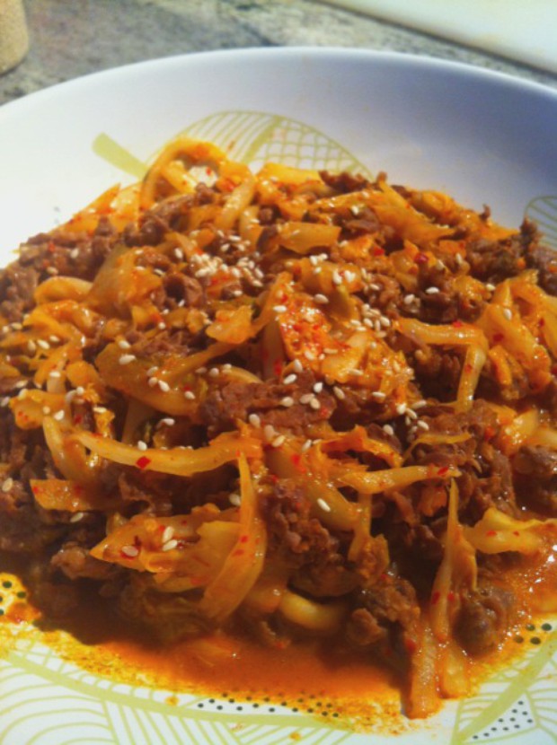 韩国泡菜牛肉的做法