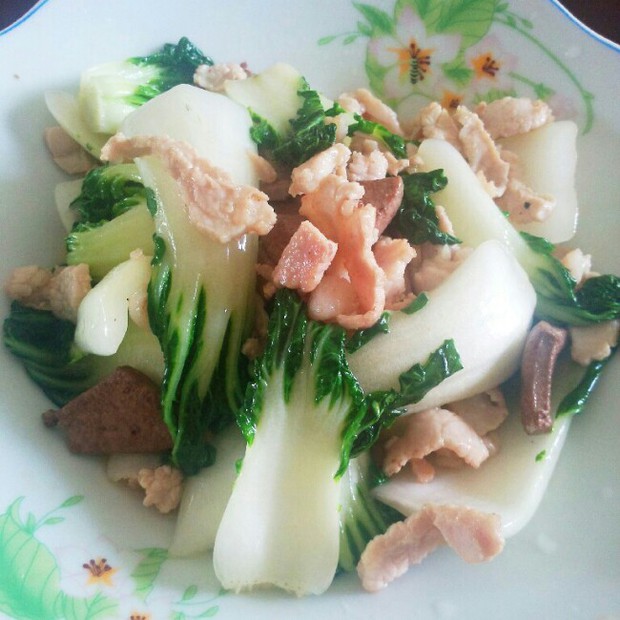 小白菜炒肉片的做法
