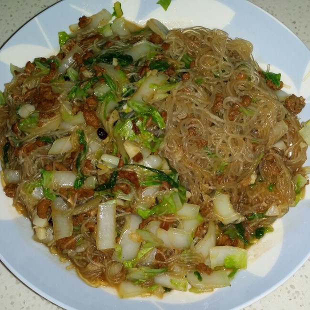 肉末粉丝奶白菜的做法