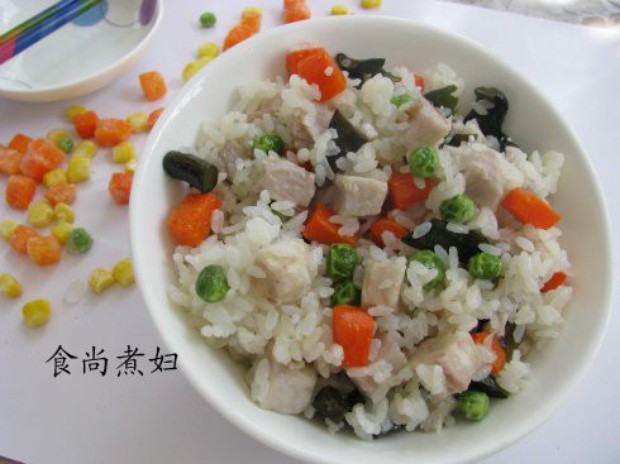 杂蔬芋香饭的做法