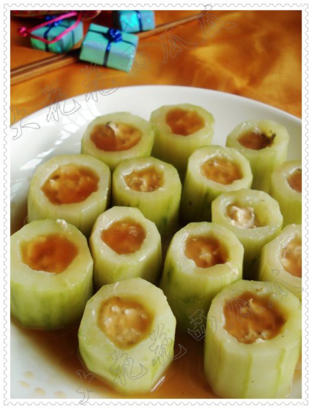 鸡蓉黄瓜盅的做法