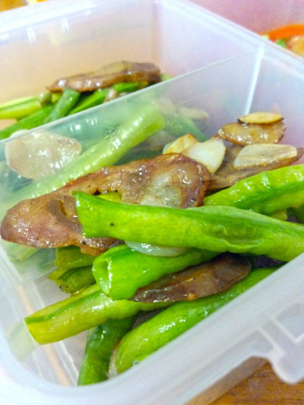 豇豆炒自家腊肠的做法