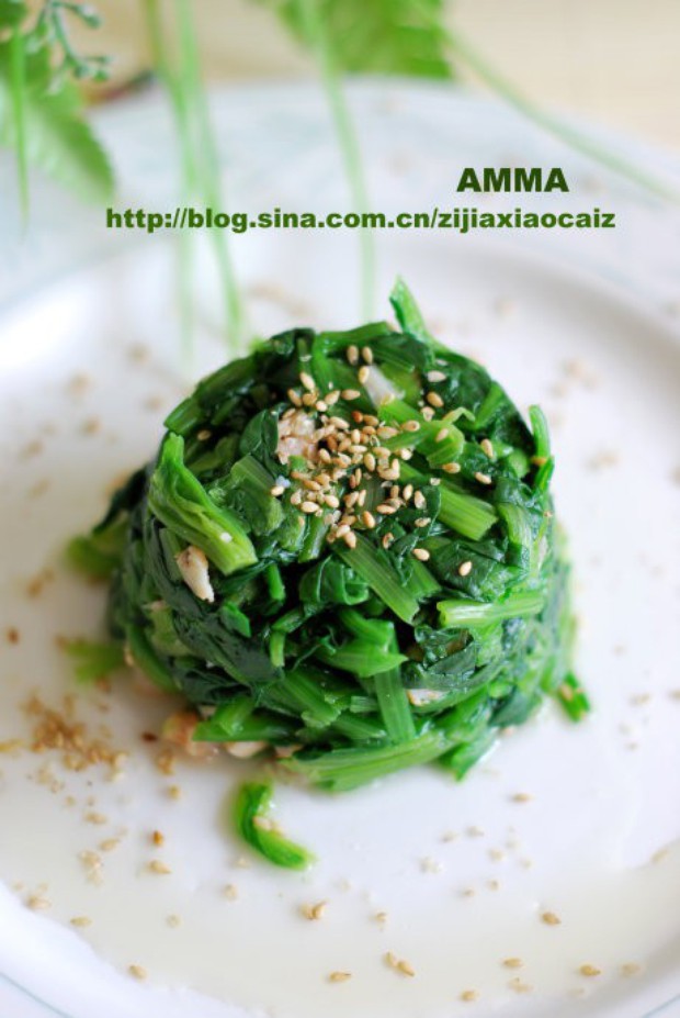海米拌菠菜的做法