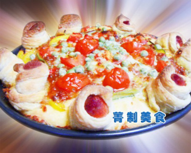 火腿花边披萨的做法