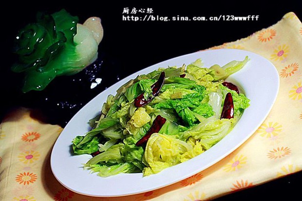 铁锅干煸白菜稍的做法