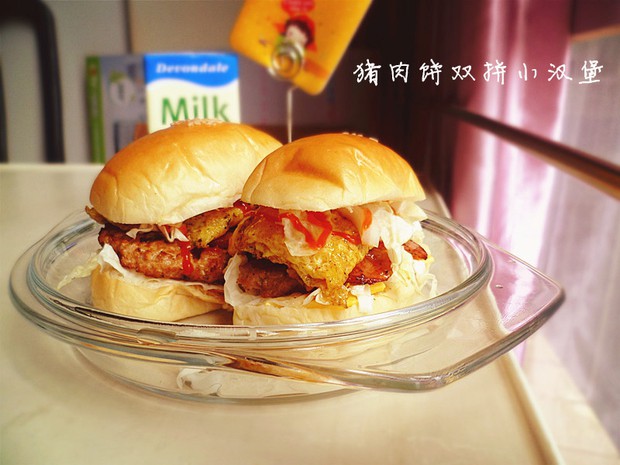 猪肉饼双拼小汉堡的做法
