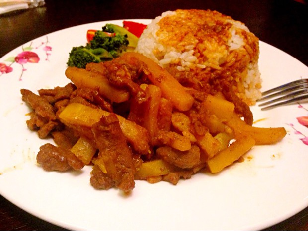 南瓜炒牛肉(一人晚餐)的做法