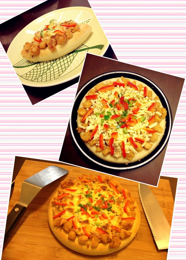 脆香农家鸡肉孜然白汁pizza的做法