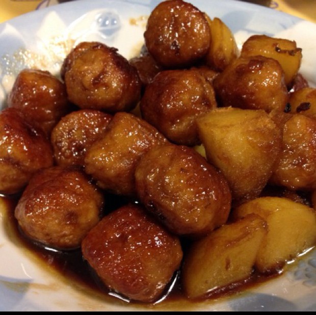 糖醋土豆鸡肉丸子的做法