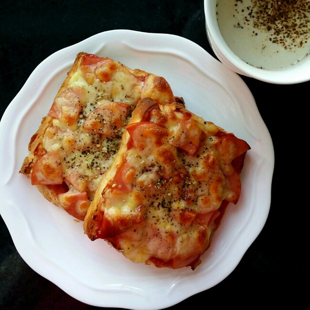 快手一人食~~披萨味儿的烤吐司的做法