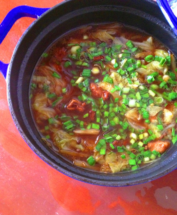 羊肉白菜粉丝煲的做法