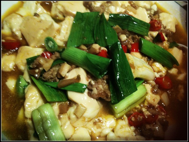 尖椒肉末豆腐的做法