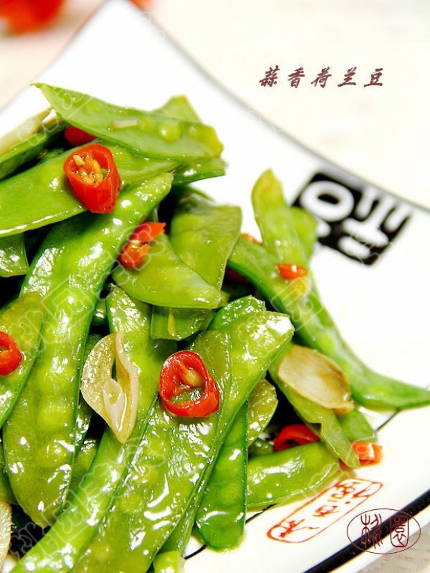 蒜香荷兰豆的做法