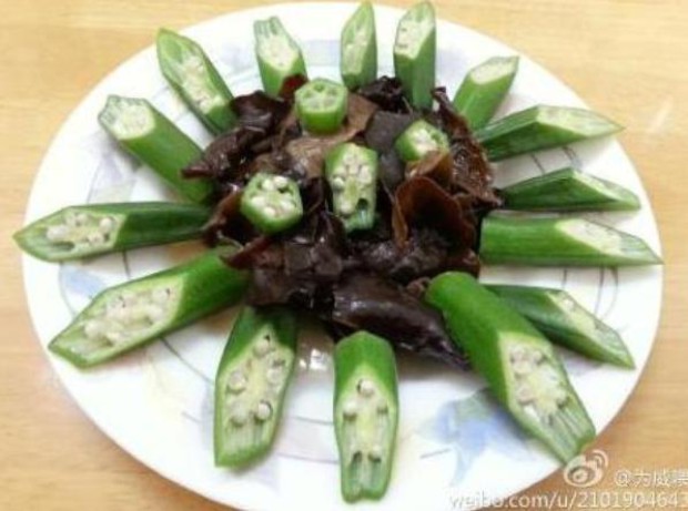 清淡秋葵木耳的做法