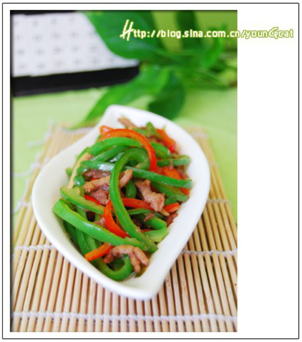 双椒炒肉丝的做法